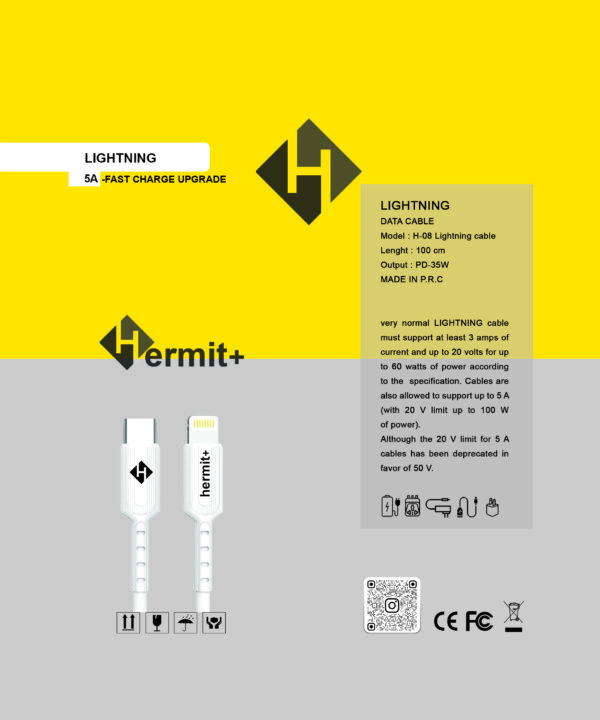 کابل لایتنینگ Lightning سیلیکونی برند +Hermit - Image 2