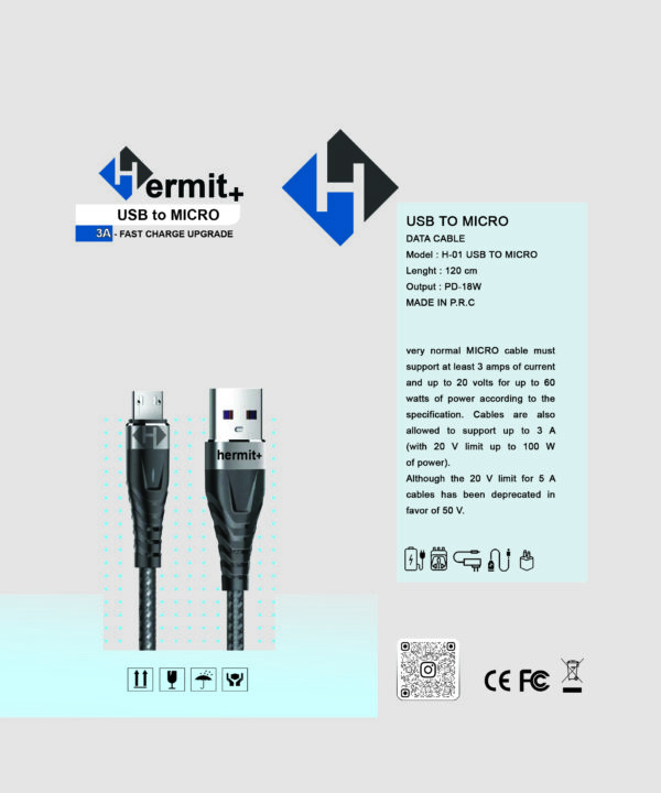 کابل میکرو micro کنفی برند +Hermit - Image 2