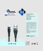 کابل تایپ سی TYPE.C کنفی برند +Hermit - Image 2